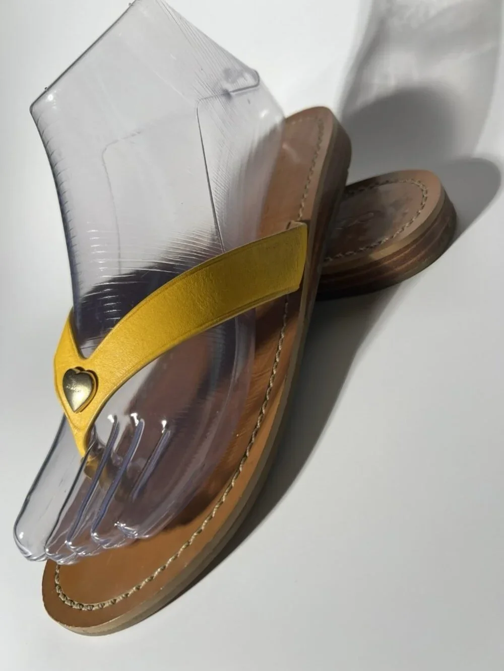 Coach Chapel Leather Slide Sandals Mustard Women’s Size 5.5